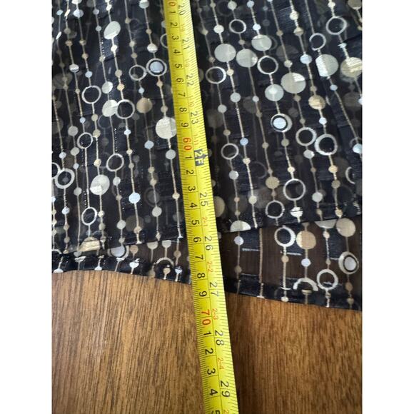 Studio 1940 Gold Black Sheer Open Front Blouse Size 26/28 Plus Size Black Blouse - Picture 8 of 9